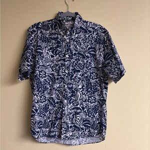 Jos. A. Bank Blue and White Patterned Men's Shirt